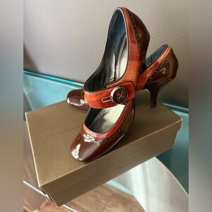 Brown Orange Patent (Farris) Heels by Linea Paolo (Nordstrom) 10M